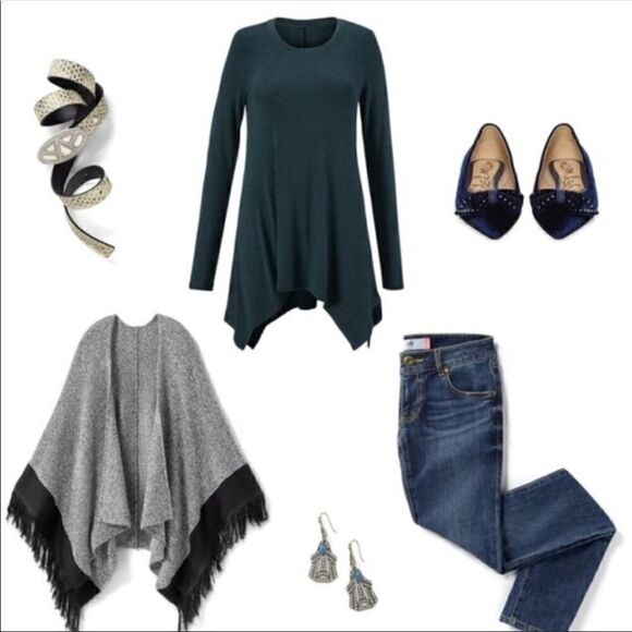 Cabi | Halftime Green Tunic Long Sleeve #3498 | M - Picture 2 of 8